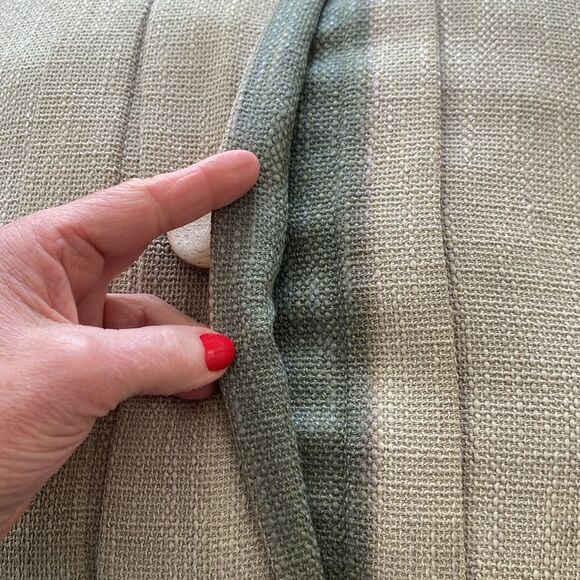 Pier 1 sage color tweed pillow set with wooden button detail - Picture 8 of 11